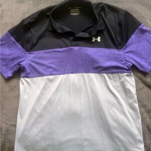 Under Armour Men's Tri-Color Polo - Black, Purple, White